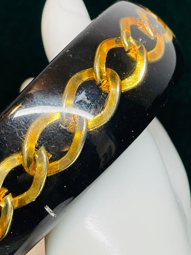 Black and Gold Chain Bangle